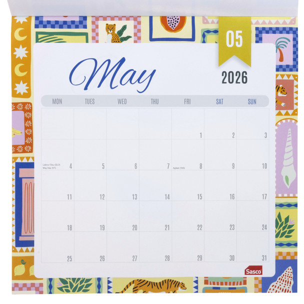 Assorted 325 x 315mm 2026 Sasco Magnetic Calendars