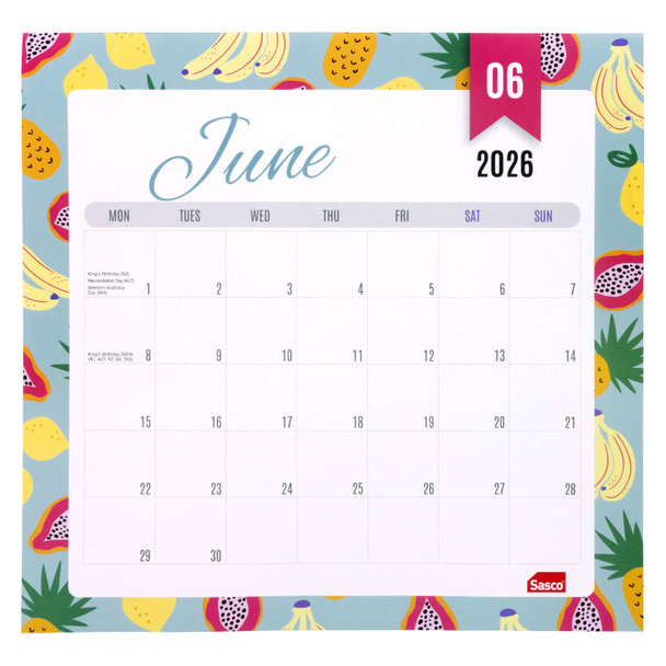 Sasco Magnetic Calendars Assorted 325 x 315mm 2026