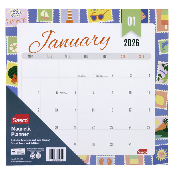 Magnetic Calendars Assorted 325 x 315mm Sasco 2026