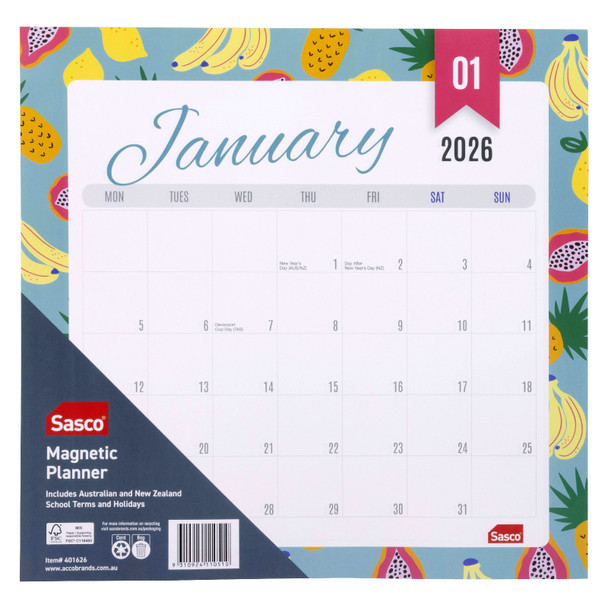 2026 Magnetic Calendars Assorted 325 x 315mm Sasco