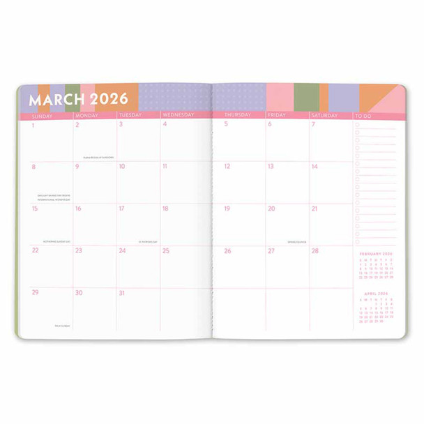 Orange Circle Diary Colour Block 2026 191 x 248mm Month To View