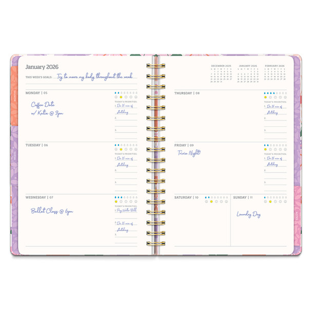 Orange Circle Diary Secret Garden 178 x 244mm 2026 Week To A View