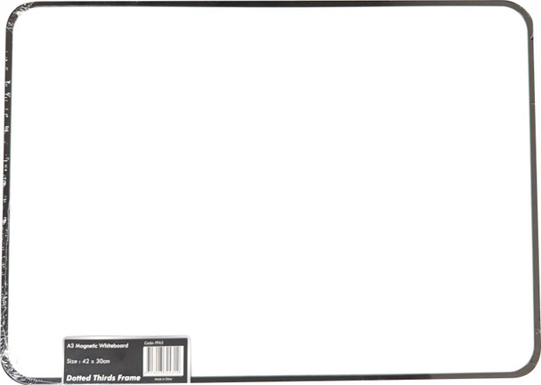 Osmer A3 Plain and Dotted Thirds Double Sided MDF Magnetic Whiteboard with Frame Pack of 12
