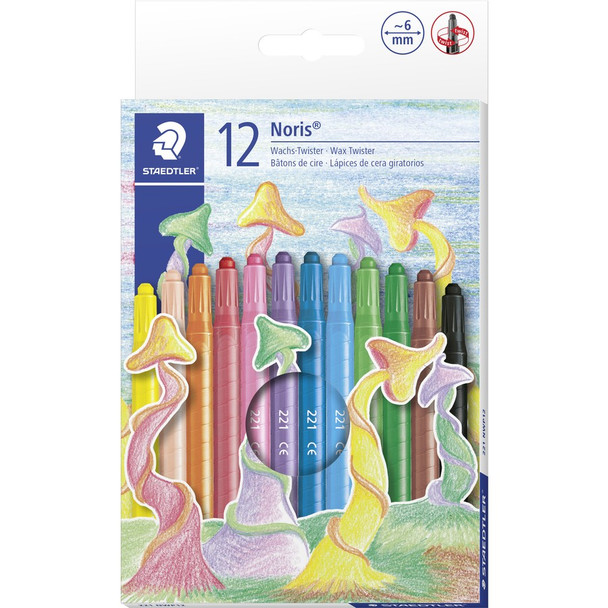 Staedtler 12 pack Noris wax twister crayons in assorted colours
