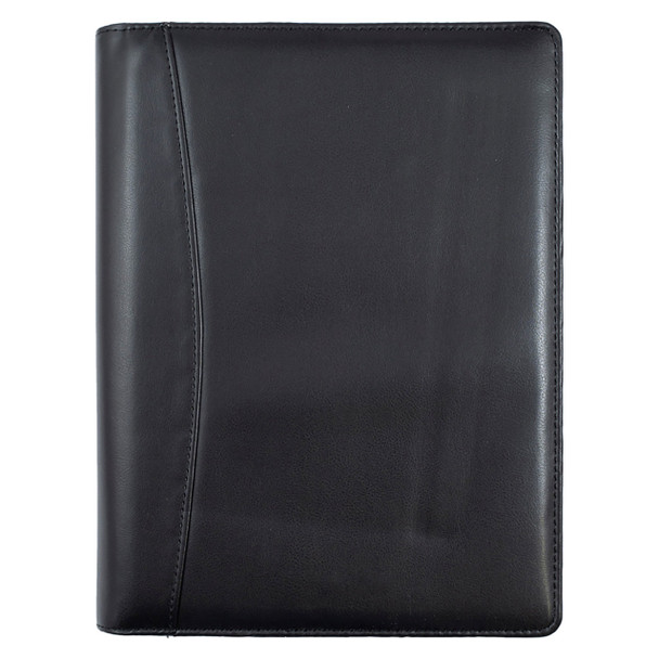 Debden Elite Desk Diary 2026 Executive Quarto Black with premium PU cover Front View.