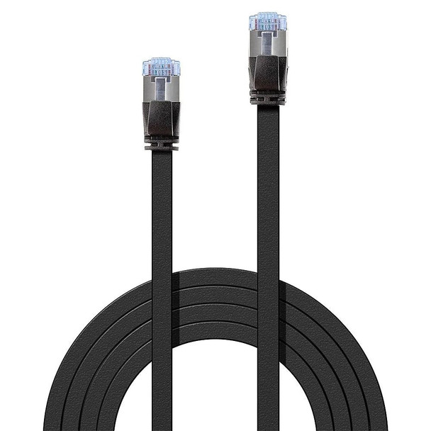 0.3m Cat6A U/FTP Flat Gigabit Network Cable Black Lindy