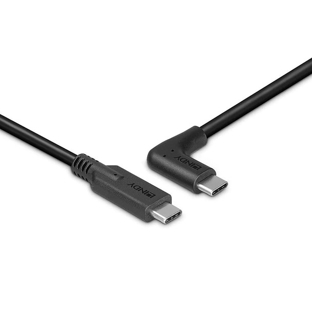 Cable Lindy USB 3.2 C, 90° Right Angle, 10Gbps