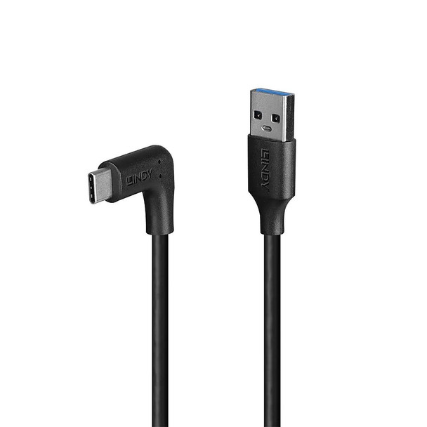 Lindy 0.5m USB 3.2 A to C Cable 90 Degree 10Gbps