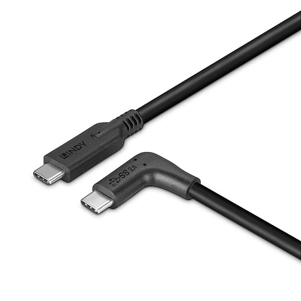USB 3.2 C Cable 10Gbps Lindy 90 Degree 1.5m