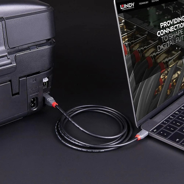 USB 2.0 C to B, Anthra Line, Lindy Cable