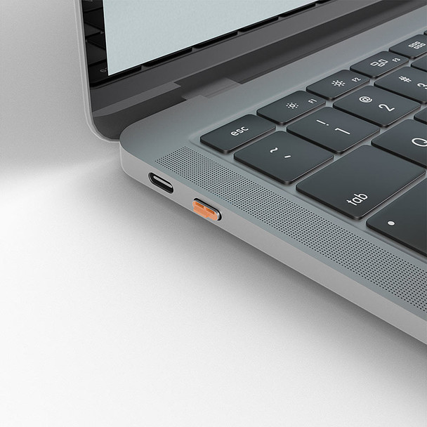 4 Pack + Key, Orange, Lindy USB C Port Blocker
