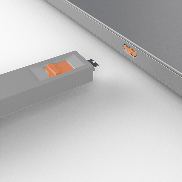 USB C, 4 Pack + Key, Orange, Lindy Port Blocker