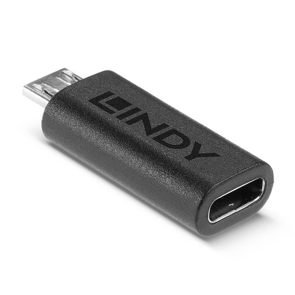 USB 2.0 Type Micro-B Male to C Female Lindy Adapter