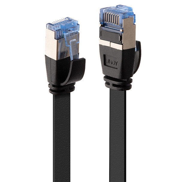 Lindy 3m Cat6A U/FTP Flat Gigabit Network Cable Black