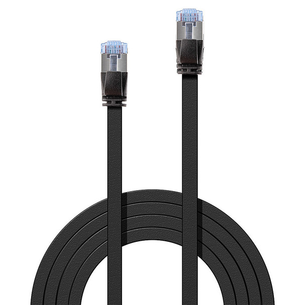 3m Cat6A U/FTP Flat Gigabit Network Cable Black Lindy