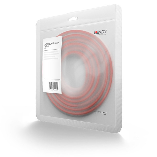 Network Cable Red Lindy CAT.6A S/FTP LSZH Gigabit
