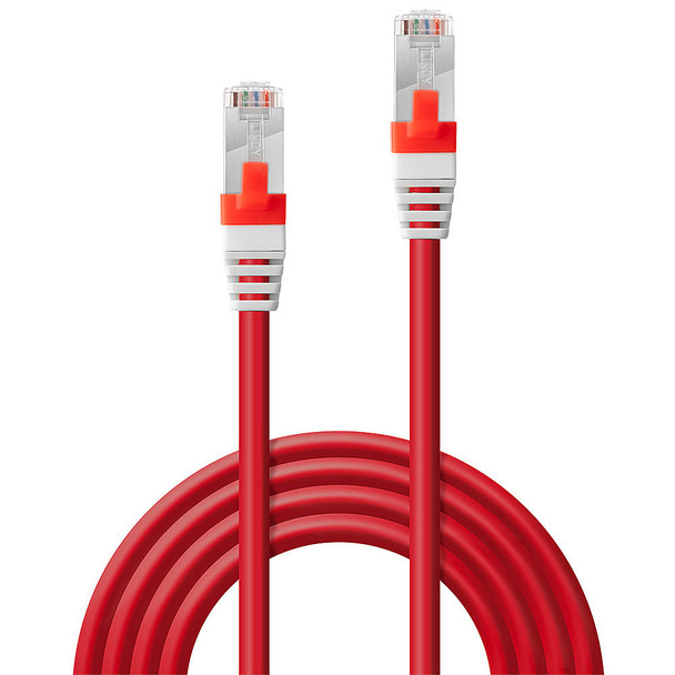 1m Cat6A S/FTP LSZH Gigabit Network Cable Red Lindy