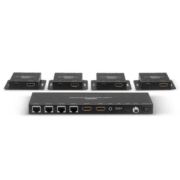 Lindy Cat6 4 Port HDMI 4K30 and IR Splitter Extender with Loop Out 70m