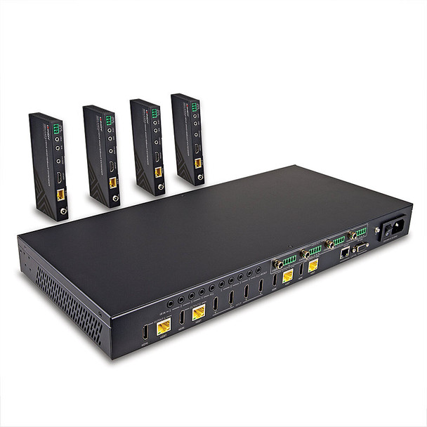 150m Cat6 4x4 HDMI 4K60 HDBaseT Matrix Extender Lindy