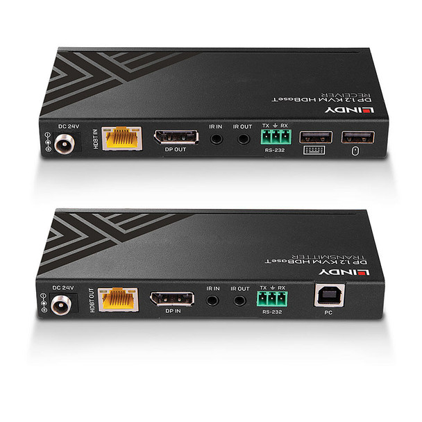 CAT6 DisplayPort 1.2 HDBaseT KVM Extender, USB, IR and RS-232, Lindy 150m 