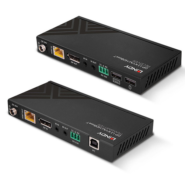 Lindy 150m Cat6 DisplayPort 1.2 HDBaseT KVM Extender USB IR and RS-232