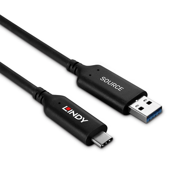10m USB 3.2 Gen 1 Type A to C Hybrid Lindy Cable