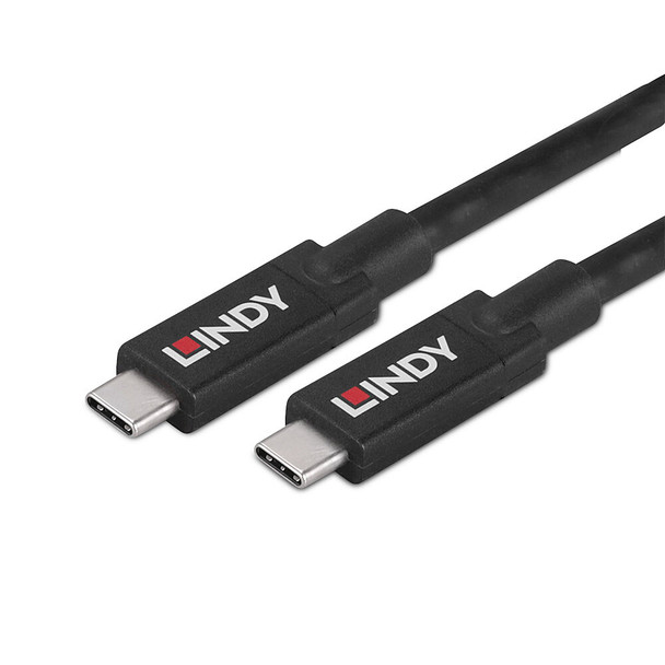 USB 3.2 Gen 2 Active Cable, Type C to C, Lindy 8m USB 3.2 Gen 2 Active Cable, Type C to C, Lindy 8m