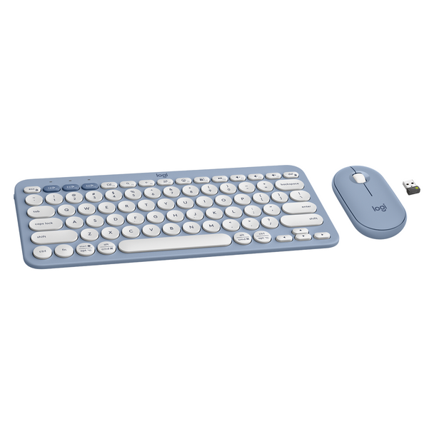K380S Pebble 2 Wireless Keyboard and Mouse Combo Tonal Blue Logitech