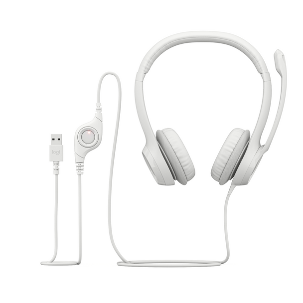 Logitech Off White H390 Wired USB-A Headset