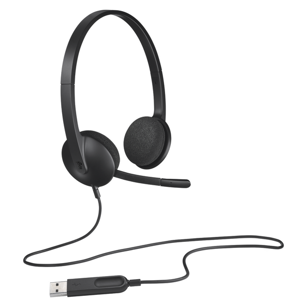 Wired USB-A Headset Logitech Black H340