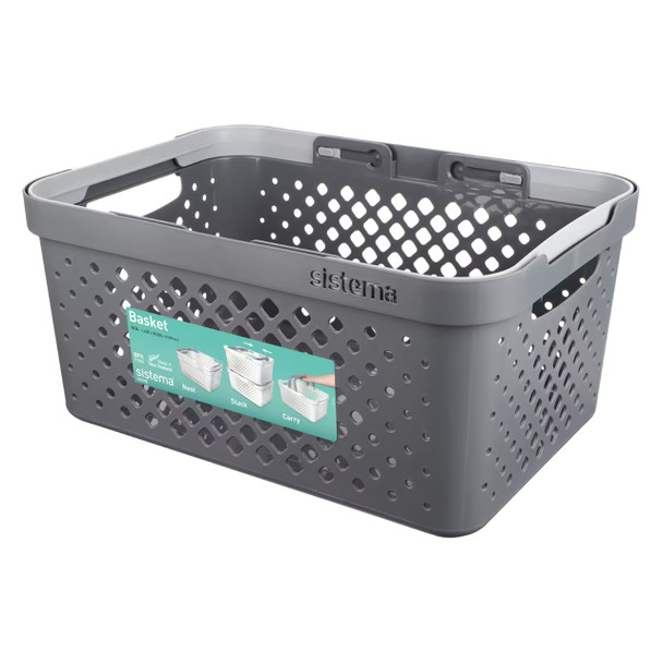 Sistema Plastic Basket Large 18.5L Grey