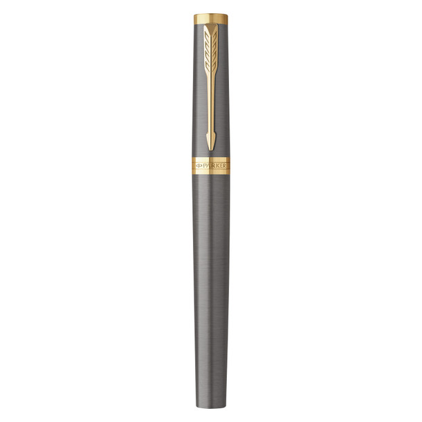 Parker Fine Nib Ingenuity Grey Lacquer Gold Trim Fountain Pen