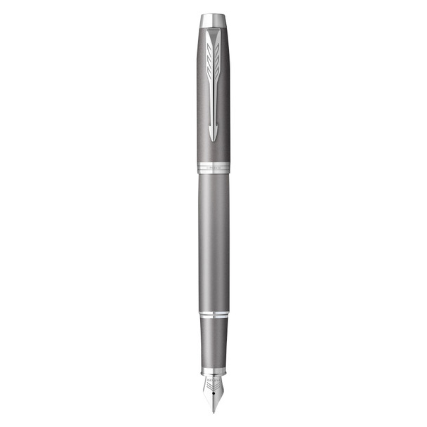 Parker IM Writing Rituals Grey Finish with Gradient Chrome Trim Fountain Pen Medium Nib
