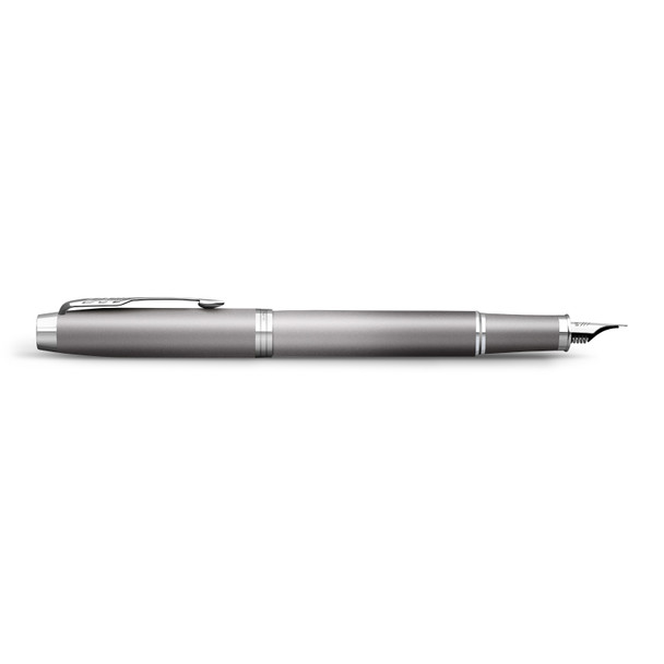 Grey Finish with Gradient Chrome Trim Fountain Pen Parker Medium Nib IM Writing Rituals