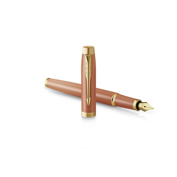 Parker Fountain Pen IM Writing Rituals Orange Lacquer and Gold Trim Medium Nib