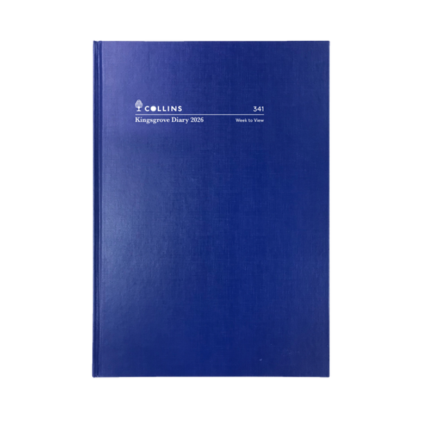 Collins Kingsgrove Diary 2026 A4 Blue Cover Front View