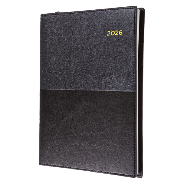 Collins Vanessa Diary 2026 245.V99 A4 2 Days To A Page Black