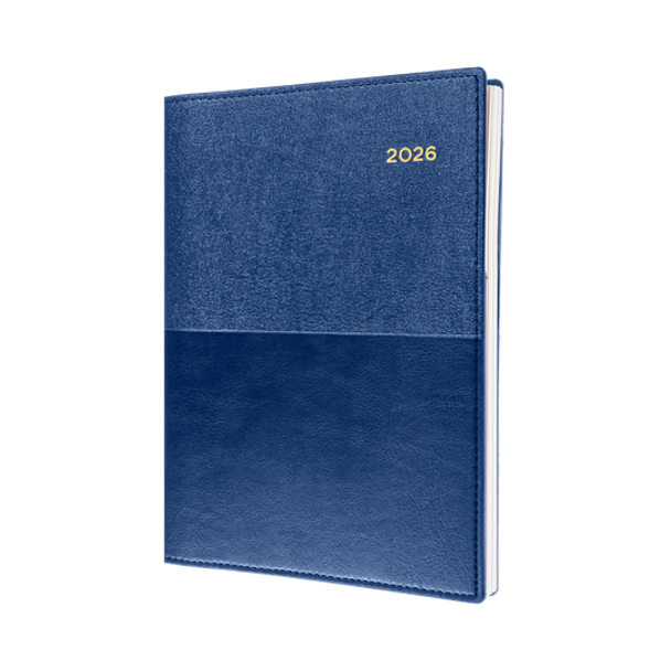 Collins Vanessa Diary 2026 A5 Blue Wiro Binding Detail