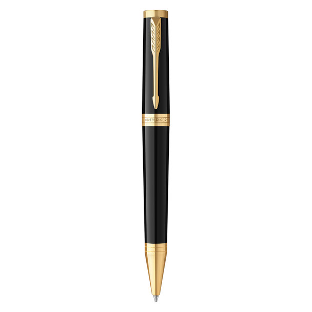 Parker Ingenuity Ballpoint Pen Black Lacquer and Gold Trim Medium Tip