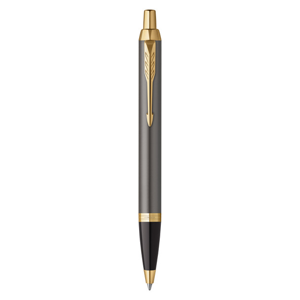 Parker IM Ballpoint Pen Grey Lacquer and Gold Trim Medium Tip