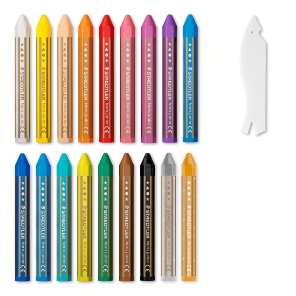 Noris Junior Wax Crayons Box of 18 Assorted Colours Staedtler 224 C18