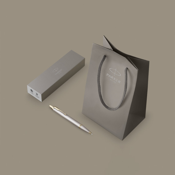 Parker IM Monochrome Champagne Stainless Steel Medium Tip Ballpoint Pen