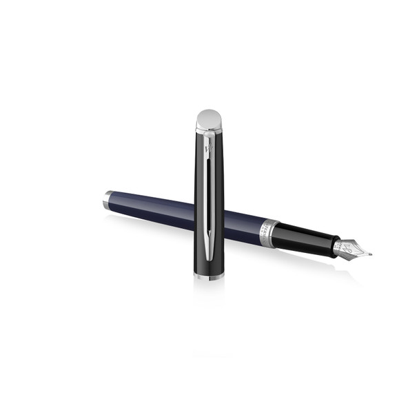 Waterman Hemisphere Medium Nib Black and Blue Lacquer Palladium Trim Fountain Pen