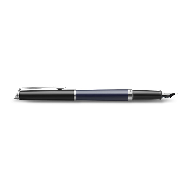 Black and Blue Lacquer Palladium Trim Fountain Pen Waterman Hemisphere Medium Nib