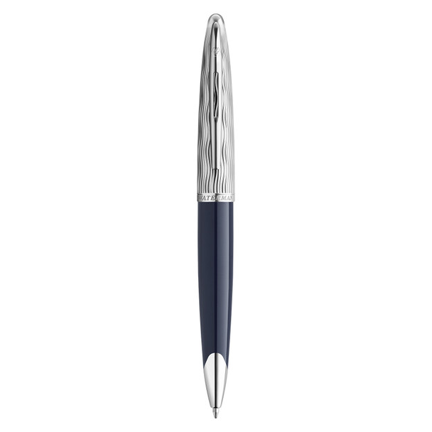 Waterman Carene Metal and Blue Lacquer Palladium Trim Ballpoint Pen Medium Tip
