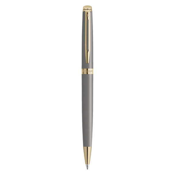 Waterman Hemisphere Metallic Grey Gold Trim Ballpoint Pen Medium Tip
