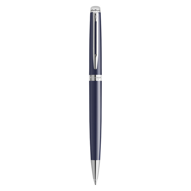 Waterman Hemisphere Blue Lacquer Chrome Trim Ballpoint Pen Medium Tip