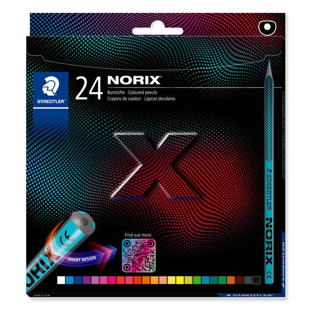 Staedtler Norix Coloured Pencil Box 24 Assorted Colours 186 C24