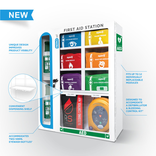 AeroKit 69 x 62.5 x 15.5cm First Aid Station with 6 Modules