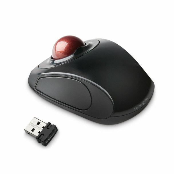 Wireless Trackball with Touch Scrolling Black and Red Kensington Orbit